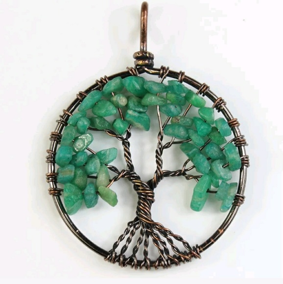 Jewelry - Small Amazonite chip tree of life pendant